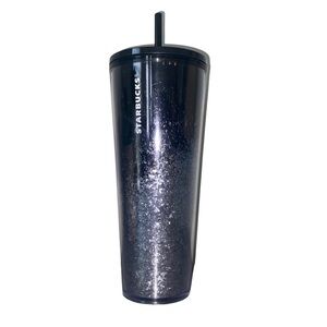 Starbucks Black & Silver Holiday 2019 Cascading Snow Venti Tumbler Cup